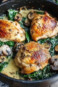1297727 Chicken Spinach and Mushroom Oven Dish Recipe