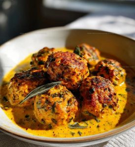 1076283 Pumpkin Chicken Meatballs Sage Cream Sauce Recipe