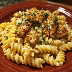 9096656 Cheesy Rotini With Garlic Parmesan Chicken Recipe