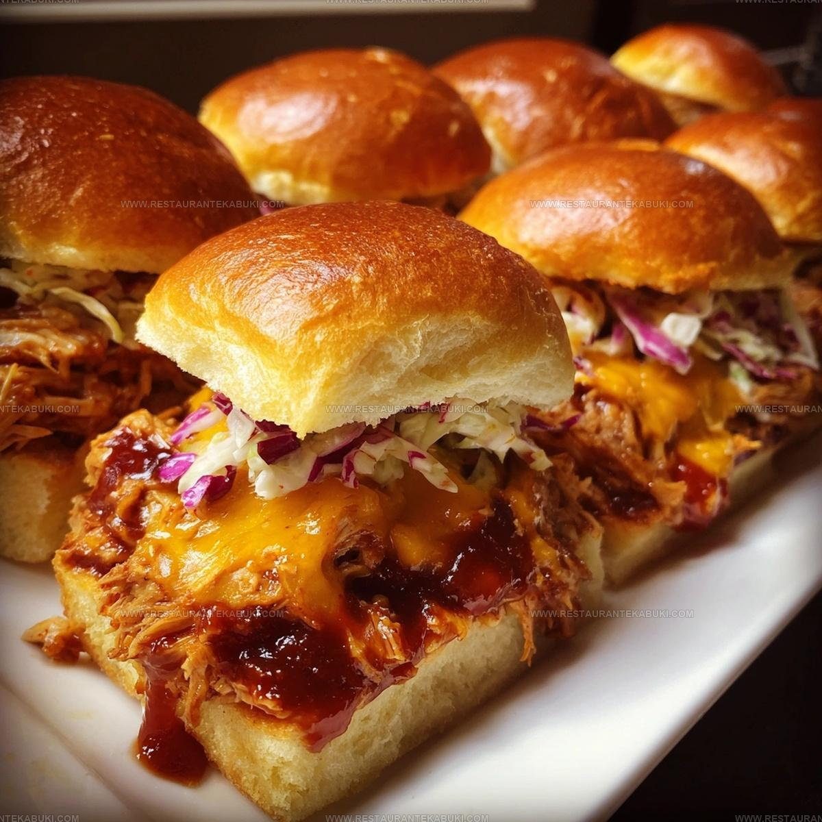 2250335 Cheesy Bbq Pulled Chicken Sliders Recipe