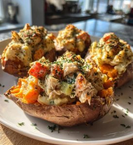 4793060 Chicken Pot Pie Stuffed Sweet Potatoes Recipe