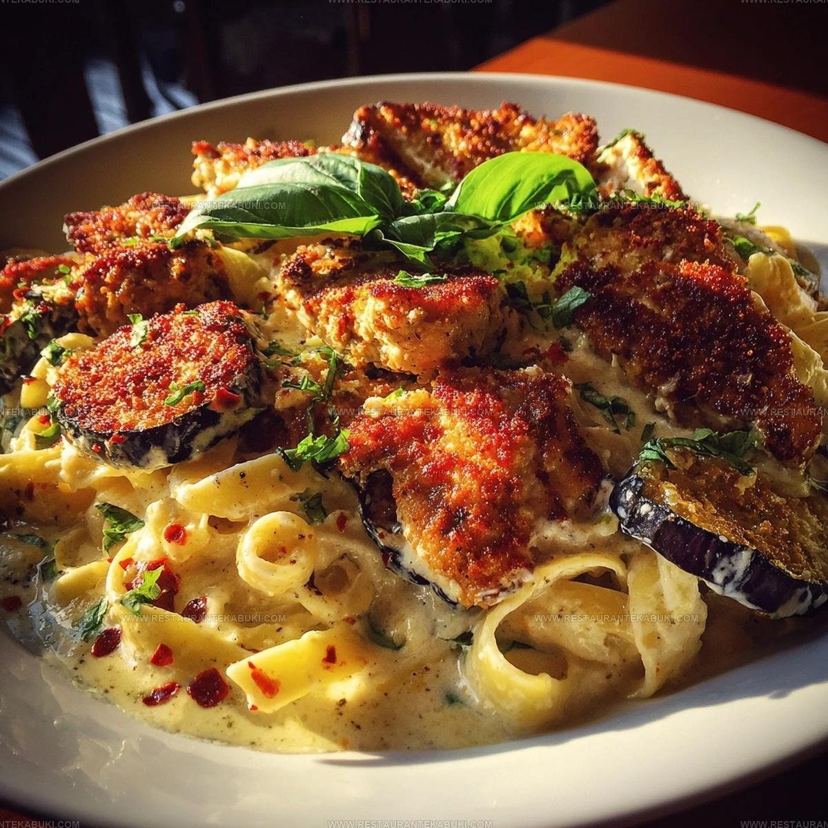 6601214 Spicy Whipped Feta Chicken Alfredo With Eggplant Wedges Recipe