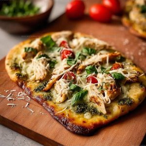 1410332 Pesto Chicken Flatbread Recipe