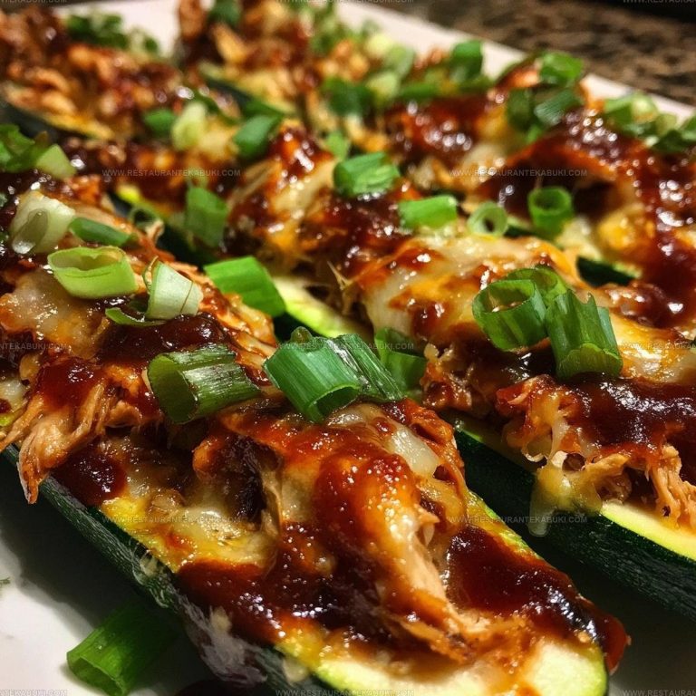 5920596 Sticky Bbq Chicken Zucchini Boats Recipe