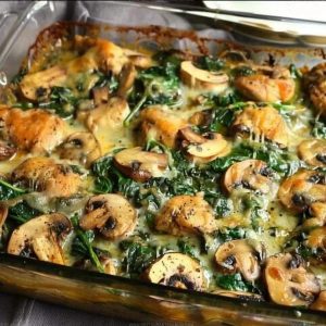 2351199 Chicken Spinach Mushroom Bake Recipe