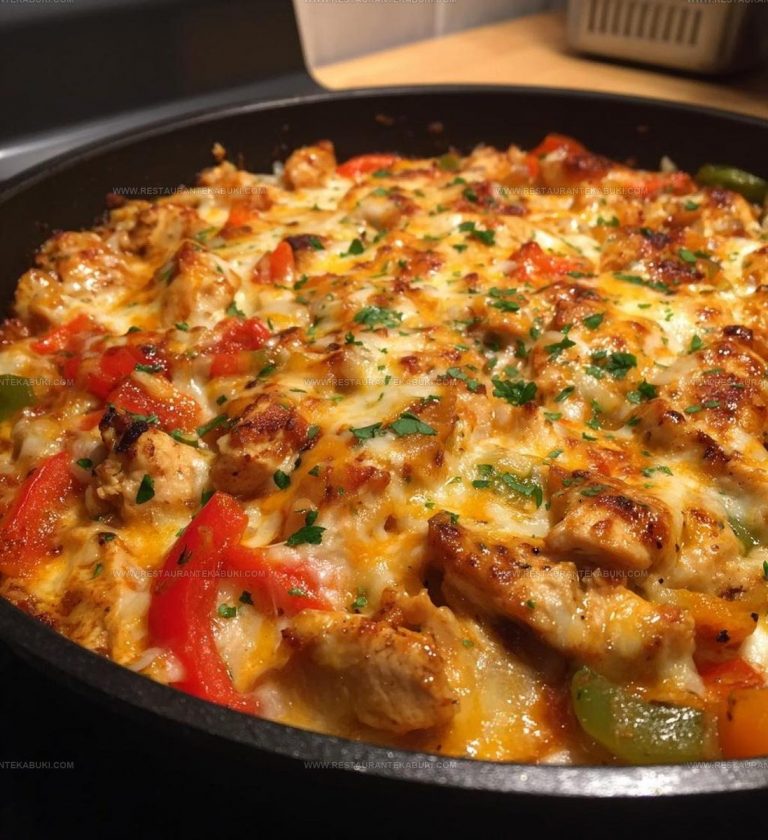8264707 Cheesy Baja Chicken Bell Pepper Skillet Recipe