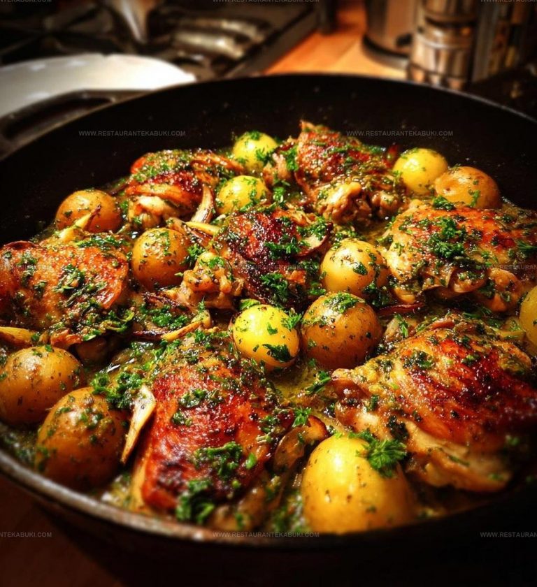 1816871 Lemon Garlic Butter Chicken Potatoes Skillet Recipe