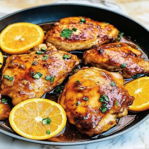 7747074 Sticky Honey Orange Glazed Chicken Recipe
