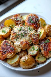 3017899 Garlic Parmesan Chicken Potatoes Recipe