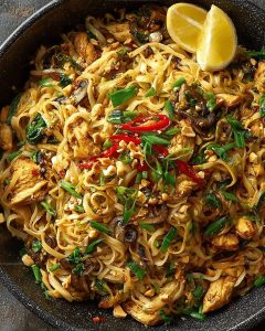 4688956 Chicken Mushroom Pad Thai Recipe