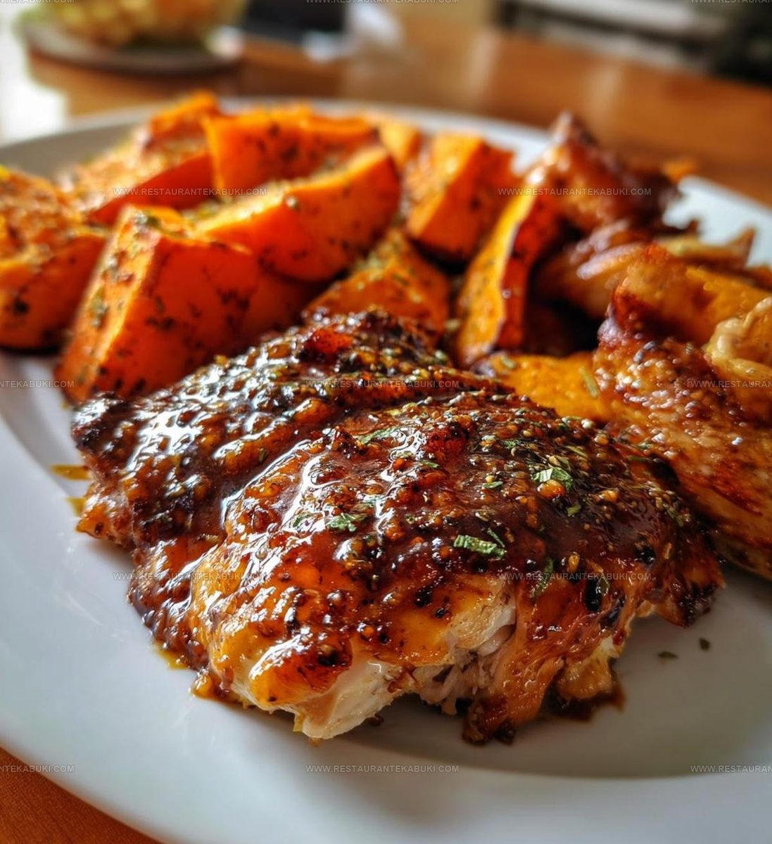 1746248 Maple Glazed Chicken With Sweet Potatoes Recipe