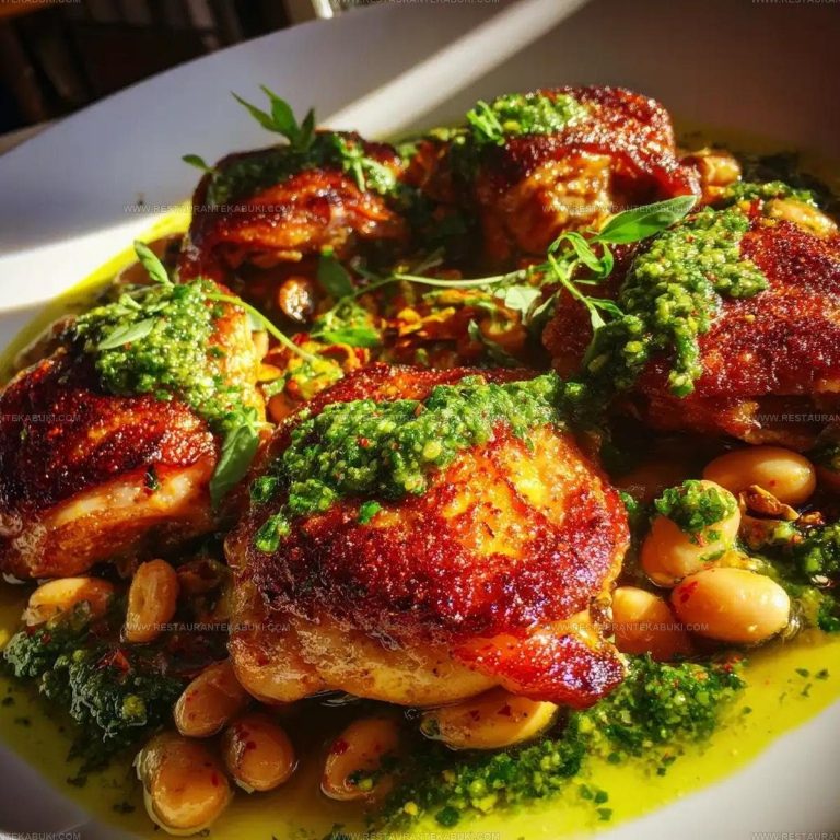 8374620 Crispy Chicken Recipe with Cannellini Beans and Pistachio Pesto